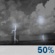 Friday Night: A chance of showers and thunderstorms before 2am, then a chance of showers and thunderstorms. Mostly cloudy, with a low around 71. Chance of precipitation is 50%. Friday Night: Chance Showers And Thunderstorms